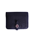 Hermes Dogon Small Wallet, &pound;350, Accessories, Black, Leather, Front view